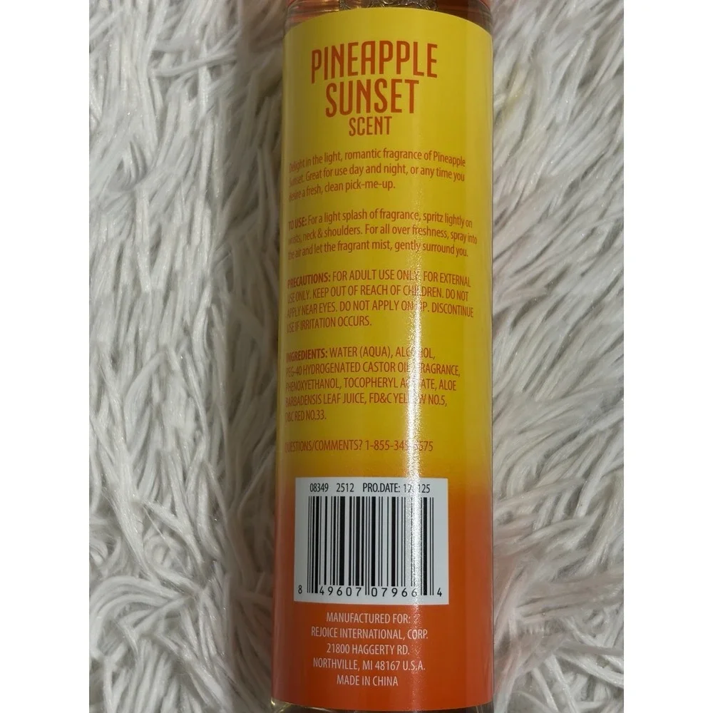 Spa Luxury Pineapple Sunset Scent Body Wash, Body Mist, Body Lotion Set/3
